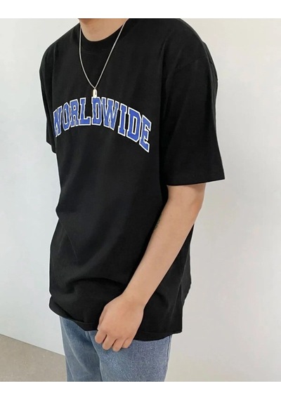 Hırsch Unisex Siyah Oversize Bisiklet Yaka Worldwide Baskılı T-shirt SIYAH Hırsch Unisex Siyah Oversize Bisiklet Yaka Worldwide Baskılı T-shirt SIYAH