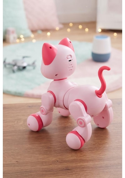Akıllı Robot Kedi Zeka Dolu Eğitici Uzaktan Kumandalı Sesli Ve Hareketli Oyuncak Kedi Pembe
