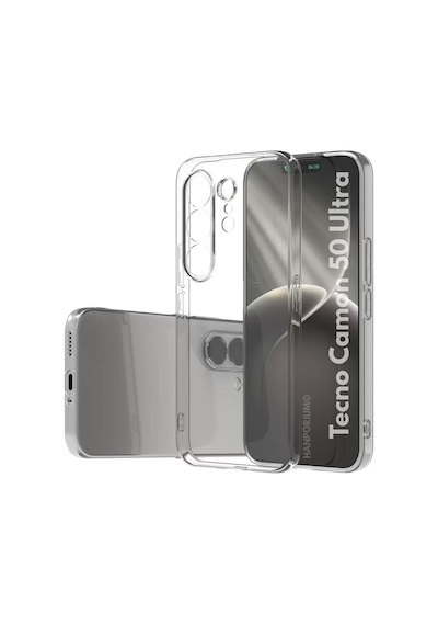 Tecno Camon 50 Ultra Uyumlu Silikon Kılıf Pastel Renk Tonu Kamera Korumalı Esnek Kapak Şeffaf