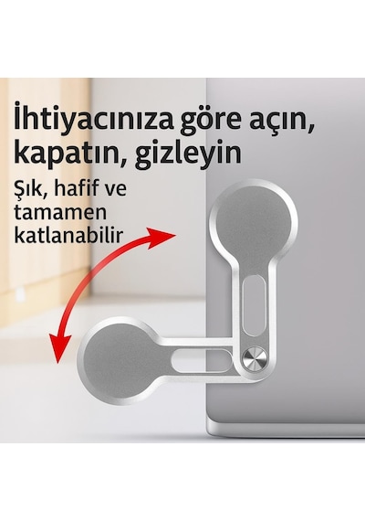 Coofbe Yapışkanlı Magsafe Uyumlu Laptop Telefon Tutucu Araç Ekran Arkası Telefon Tutucu Monitör Tutucu Siyah