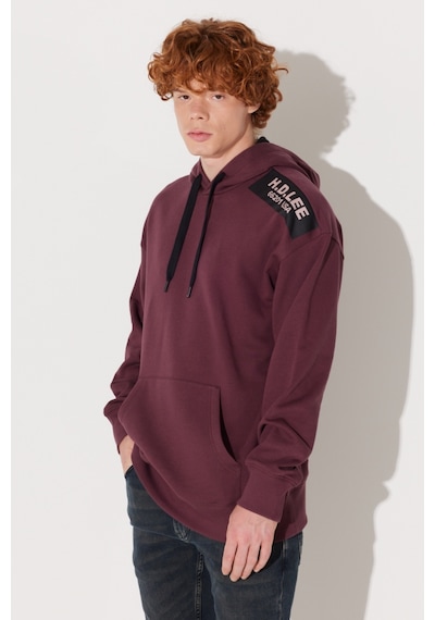 Lee Loose Fit Rahat Kesim Bordo Erkek Kapüşonlu Sweatshirt L232275838 Bordo