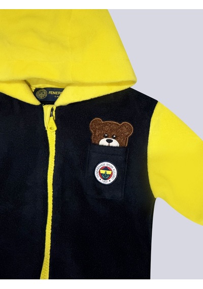 Fenerbahçe Sarı Lacivert Aplike Cepli Bebek Sweatshirt Lacıvert-sarı