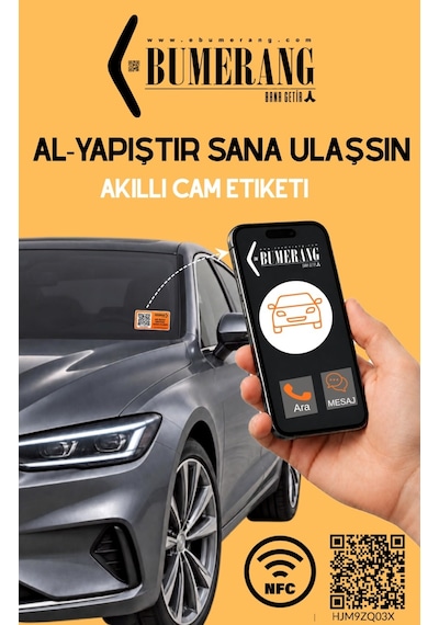 Ebumerang Araç İletişim Qr Etiketi Sticker Dijital Numaratör 1
