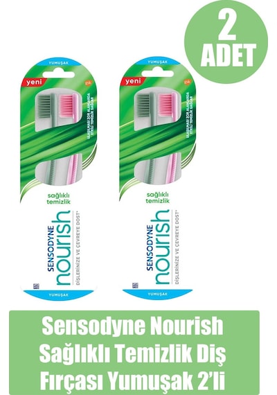 Sensodyne Nourish Temizlik Diş Fırçası Yumuşak 2 Li 2 Adet Mavi