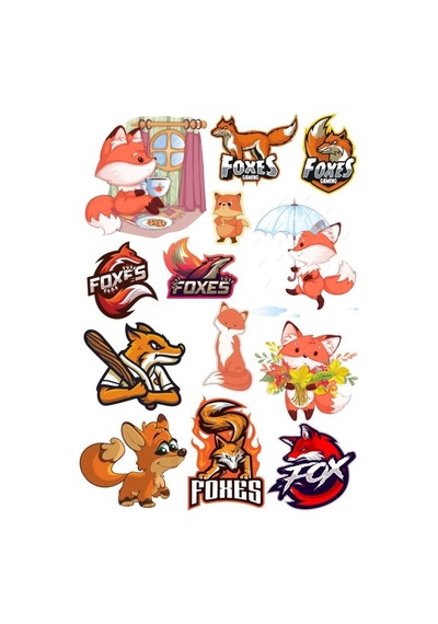 Tilki Sticker Set-1 13 Parça Telefon, Tablet, Defter, Laptop Sticker