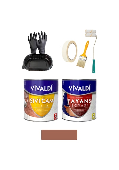 Fayans Boyası Seti Sıvı Cam Ve Uygulama Seti Tezgah,mermer,banyo,mutfak Boyama Seti Kiremittaşı 1 Lt 1 L