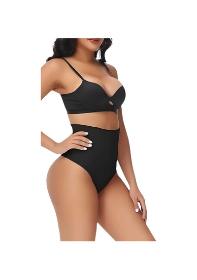 Uniquetrenders Kadın Dikişsiz Yüksek Bel Karın Toparlayıcı String Korse 3'lü Set Siyah