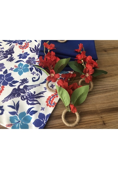 Sofra Sunum Seti Blue Blanc Çiçek Desenli Takım Mavi