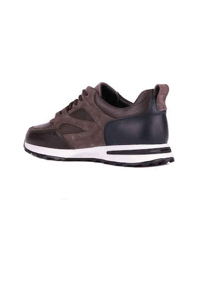 Shoetyle - Kahverengi Hakiki Deri Bağcıklı Erkek Sneaker 115-k511-1328 Kahve Rengi