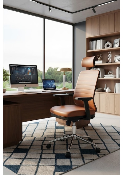 Ofisbazaar Up Deri Yönetici Koltuğu Ergonomik Ve Modern Tasarım Martin09 Kahverengi Deri Kahverengi Ofisbazaar Up Deri Yönetici Koltuğu Ergonomik Ve Modern Tasarım Martin09 Kahverengi Deri Kahverengi