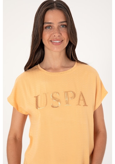 U.S. Polo Assn. Kadın Turuncu Bisiklet Yaka Tişört 50300777-VR202