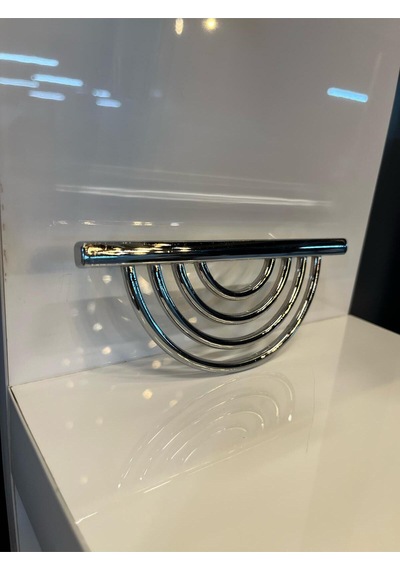 Yarım Lila Metal Kulp 96mm Krom Dolap Kapak Modern Çekmece Tv Ünite Mobilya Komidin Şifonyer Gümüş