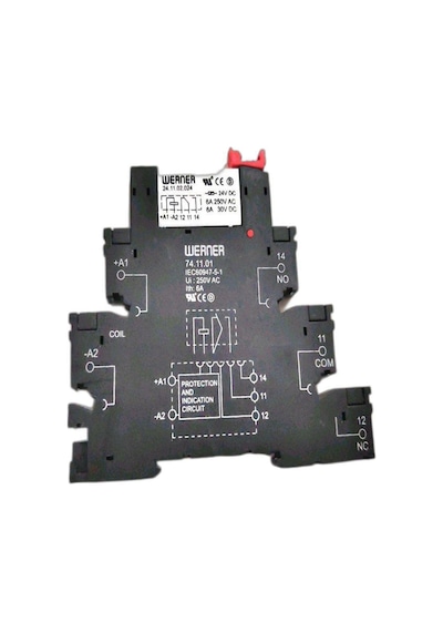 Werner 24.11.02.024+74.11.01 ,24vac/dc 1a1k/6a Vidalı Slim Röle Takım