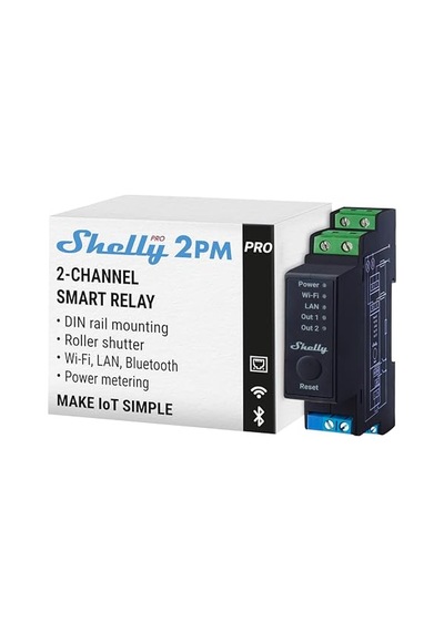 Pro 2pm Wlan & Lan 2 Kanallı Akıllı Röle Şalteri, Akım Ölçümü 25 A Ev Otomasyonu Alexa Ve Google Hom