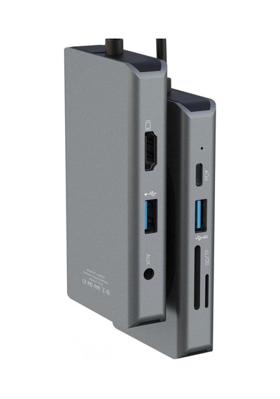 Type-c 9'u 1 Arada Hdmı, Ethernet Ve 15w Kablosuz Şarj Destekli Çok Fonksiyonlu Çoklayıcı Hub