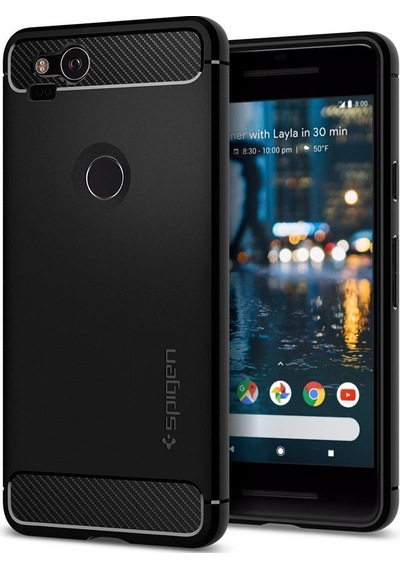 Spigen Pixel 2 İle Uyumlu Kılıf Rugged Armor Siyah