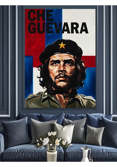Che Guevara Politik Portre Dekoratif Kanvas - Mdf Ahşap Tablo