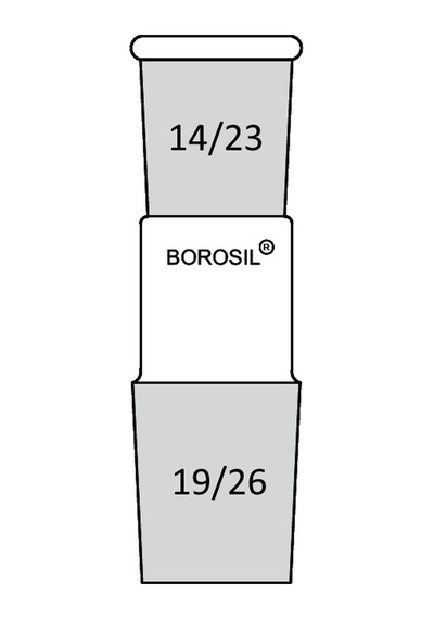 Borosil Cam Küçültme Adaptörü 14 23 - 19 26 Şilifli
