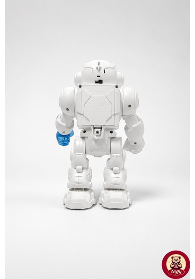 Oyuncak Işıklı Sesli Hareketli Robot Oyuncak 23 Cm Led Efektli Pilli Robot Beyaz