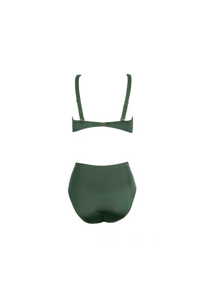 Endeep Kadın Yüksek Bel Yeşil Bikini Takımı Yeşil