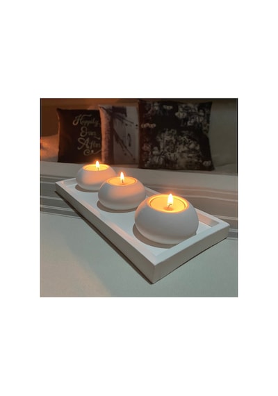 Ev Dekorasyon 3'lü Mumluk Set,dekoratif Mumluk,hediyelik Eşya,tealight Mumluk Mumlar Dahildir Diğer