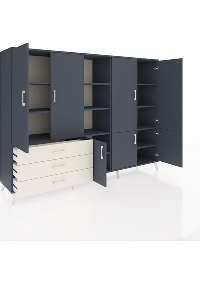 Hyperion Dolap 11 Raflı 3 Çekmeceli 7 Kapaklı 220x44x163 Antrasit Antrasit-antrasit/aytaşı Hyperion Dolap 11 Raflı 3 Çekmeceli 7 Kapaklı 220x44x163 Antrasit Antrasit-antrasit/aytaşı