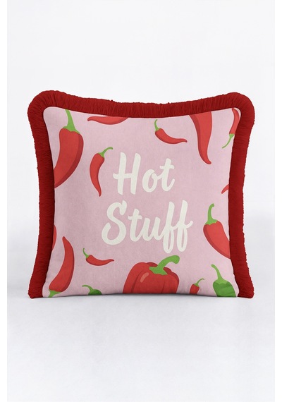 Hot Stuff Biber Pop Art Saçaklı Yastık Kılıfı - Retro Pembe Kırmızı Bordo Püsküllü Kırlent Kılıfı Serin Yörünge Nektar Hot Stuff Biber Pop Art Saçaklı Yastık Kılıfı - Retro Pembe Kırmızı Bordo Püsküllü Kırlent Kılıfı Serin Yörünge Nektar
