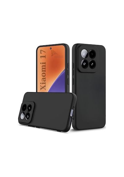 Xiaomi 17 Uyumlu Silikon Kılıf - Pastel Renk Tonu Kamera Korumalı Esnek Kapak - Siyah Siyah