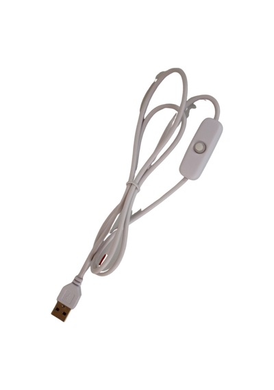 100 Cm 2 Amper Swich'li Açık Uçlu Anahtarlı Beyaz Usb Kablo Usb Erkek Kablo