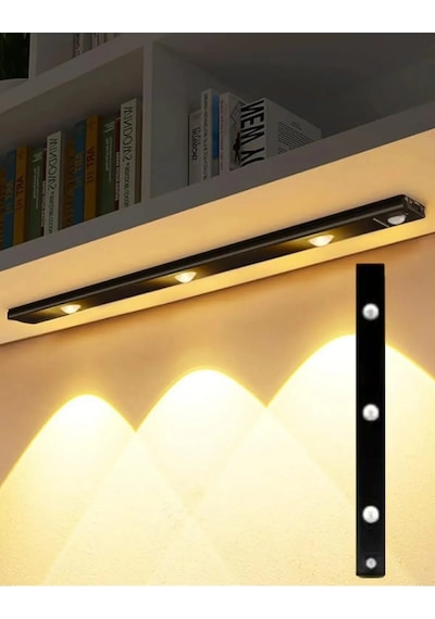 Hareket Sensörlü - Dekoratif Gece Lambası Usb Şarjlı 30 Cm Siyah