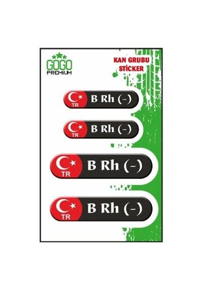 Kan Grubu B Rh - Siyah Dörtlü Damla Etiket
