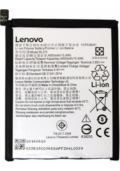 Lenovo Lenovo K6 Note Batarya Pil 4000Mah Bl-270