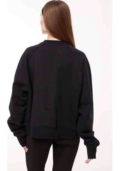 Moschino Jeans Bisiklet Yaka Düz Siyah Kadın Sweatshırt J1714