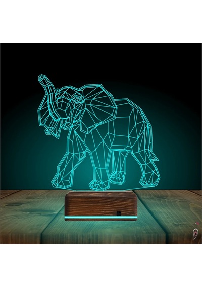 Luvivia Fil Polygonal 3d Lamba - Masa Gece Lambası Şeffaf