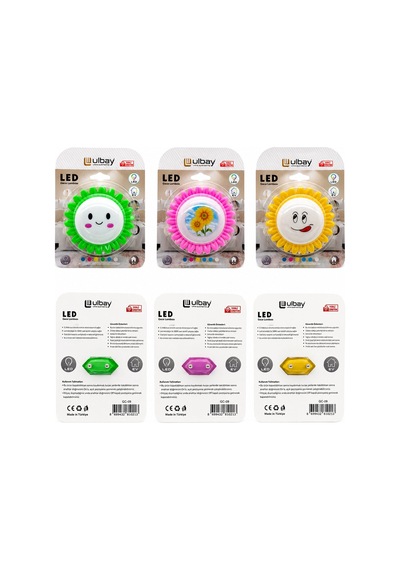 10 Adet Papyatya Ledli Gece Lambası Gc-09 Bx40 Çok Renkli