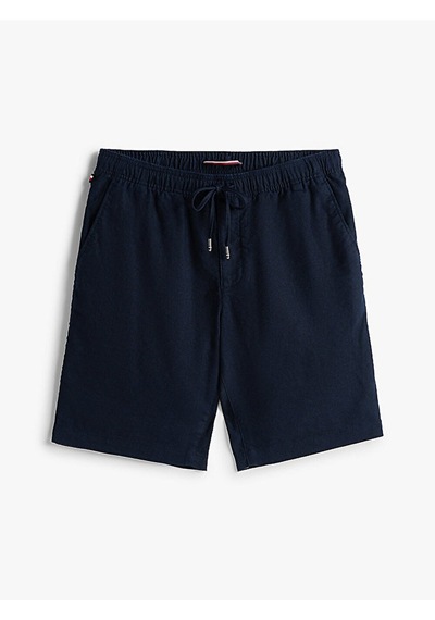 Tommy Hilfiger Harlem Po Lınen Short Erkek Mavi Şort - Mw0mw37804