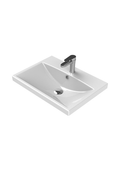 Beyaz Etajerli Lavabo, 60x45 Cm Modern Tasarım 508 Yeşil