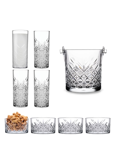 Paşabahçe 9 Parça Rakı Seti 4 Rakı Bardağı,4 Çerezlik,1 Buz Kova