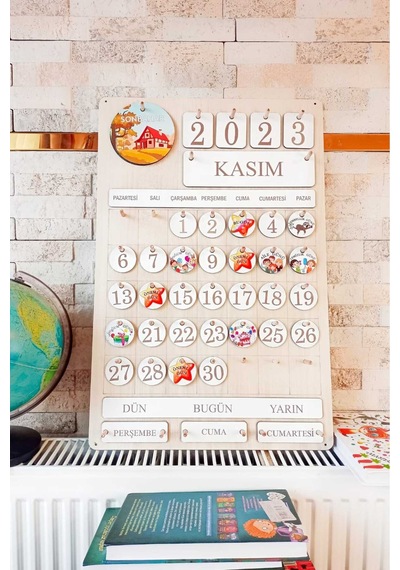 Montessori Çocuk Takvimi Ahşap Takvim
