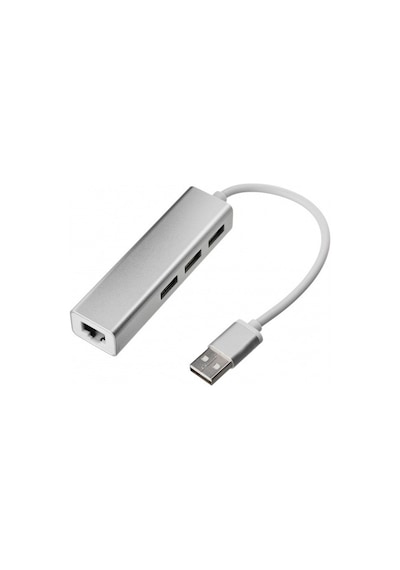 Alüminyum Usb 3.0 Hub Çoklayıcı 3 Port Usb Rj45 Ethernet Lan Adaptörü