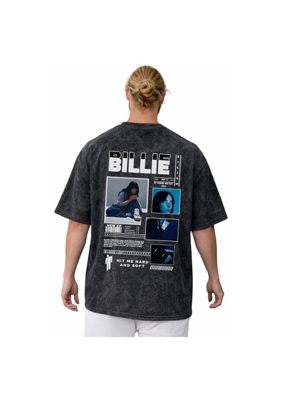 Sevbano Billie Eilish Hit Me Hard And Soft Şarkıcı Sırt Baskılı Unisex Ov Siyah