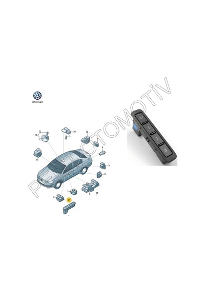 Passat Cc Koltuk Ayar Hafıza Butonu Düğmesi 1z0959769a