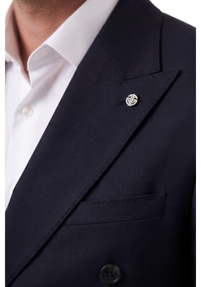 Deepsea Erkek Slim Fit Kruvaze Lacivert Takım Elbise Likralı Spor Şık Business 2702414