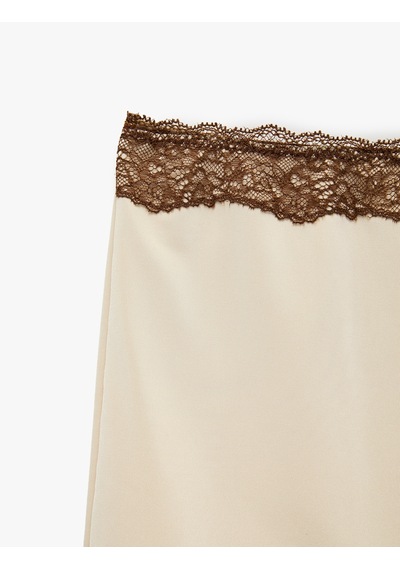 Koton Dantel Detaylı Rahat Kesim Şort Pijama Altı Sarı 6slk80033mk