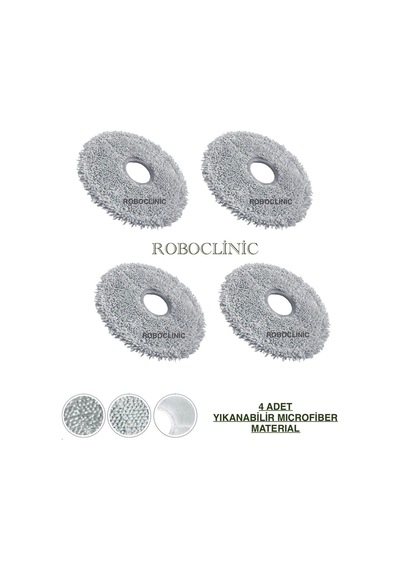 Dreame L40 Ultra Ce Robot Süpürge Uyumlu Yedek Microfiber Mop Paspas 4 Parça