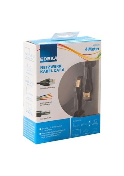 4 Metre Edeka Cat6 Kablo Ethernet Kablosu Ağ Internet Kablo Rj45
