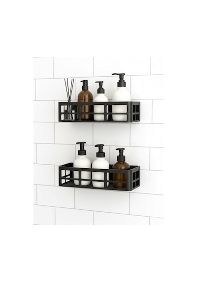 2 Adet Yapışkanlı Banyo Organizer Duş Rafı Delmeden Montaj, Su Geçirmez Banyo Ve Mutfak Duvar Organizeri,suya Diğer