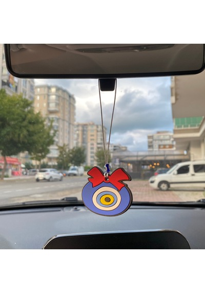 Nazar Boncuklu Silikon Dikiz Ayna Süsü