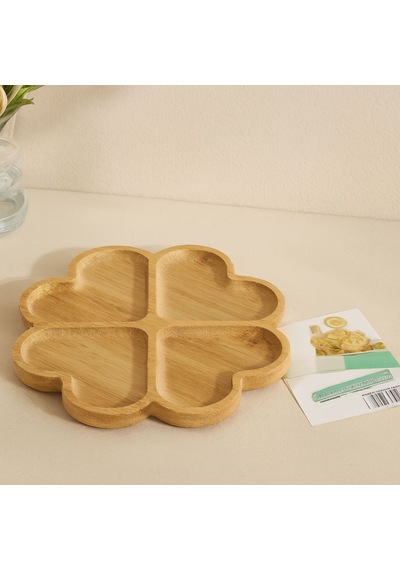Bambu Yuvarlak 4 Bölmeli Sunum Tepsisi 21x1.4 Cm 36'lı Paket Açık Mavi