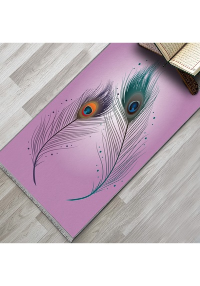 Evaşk Namazlık Dokuma Halı Kaymaz Muslumana Seccade80 x 130 LİLA EVAŞK406A80